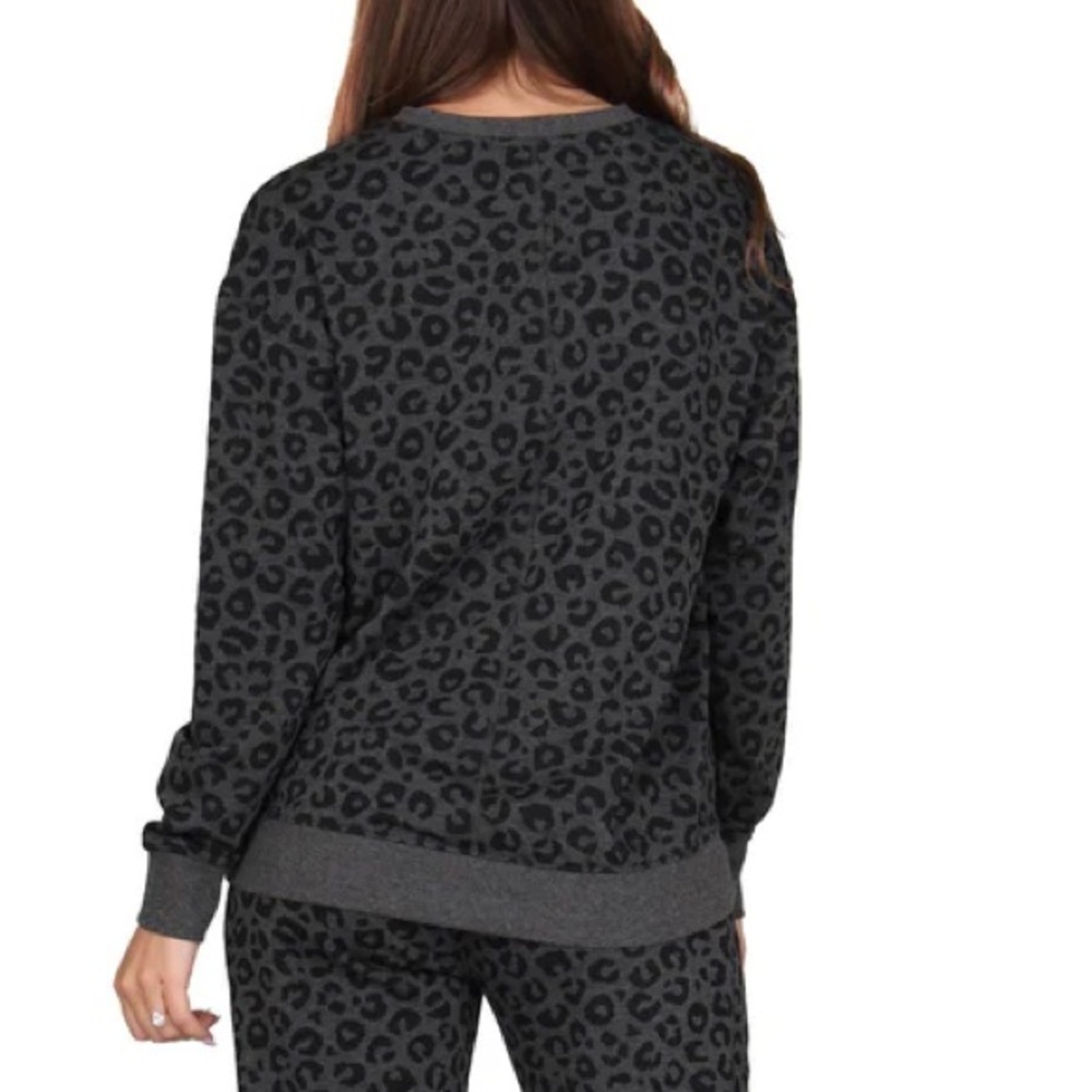 Lildy Size S-M (4-10) Black/Gray Animal Print Fleece Sweatshirt - Picture 3 of 9